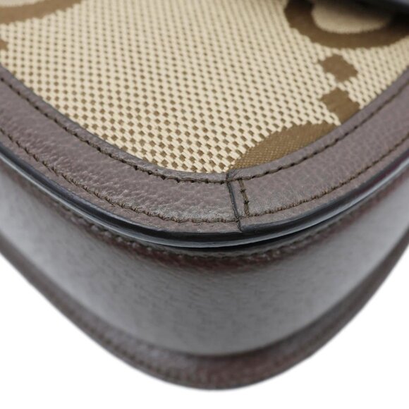 Gucci  Bamboo Small Jumbo Canvas Convertible Top Handle Bag Beige 675797 - Picture 8 of 12